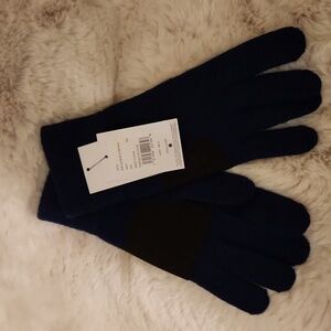 NWT Ugg Navy Gloves with Leather Palm-No Size​​​​​​​